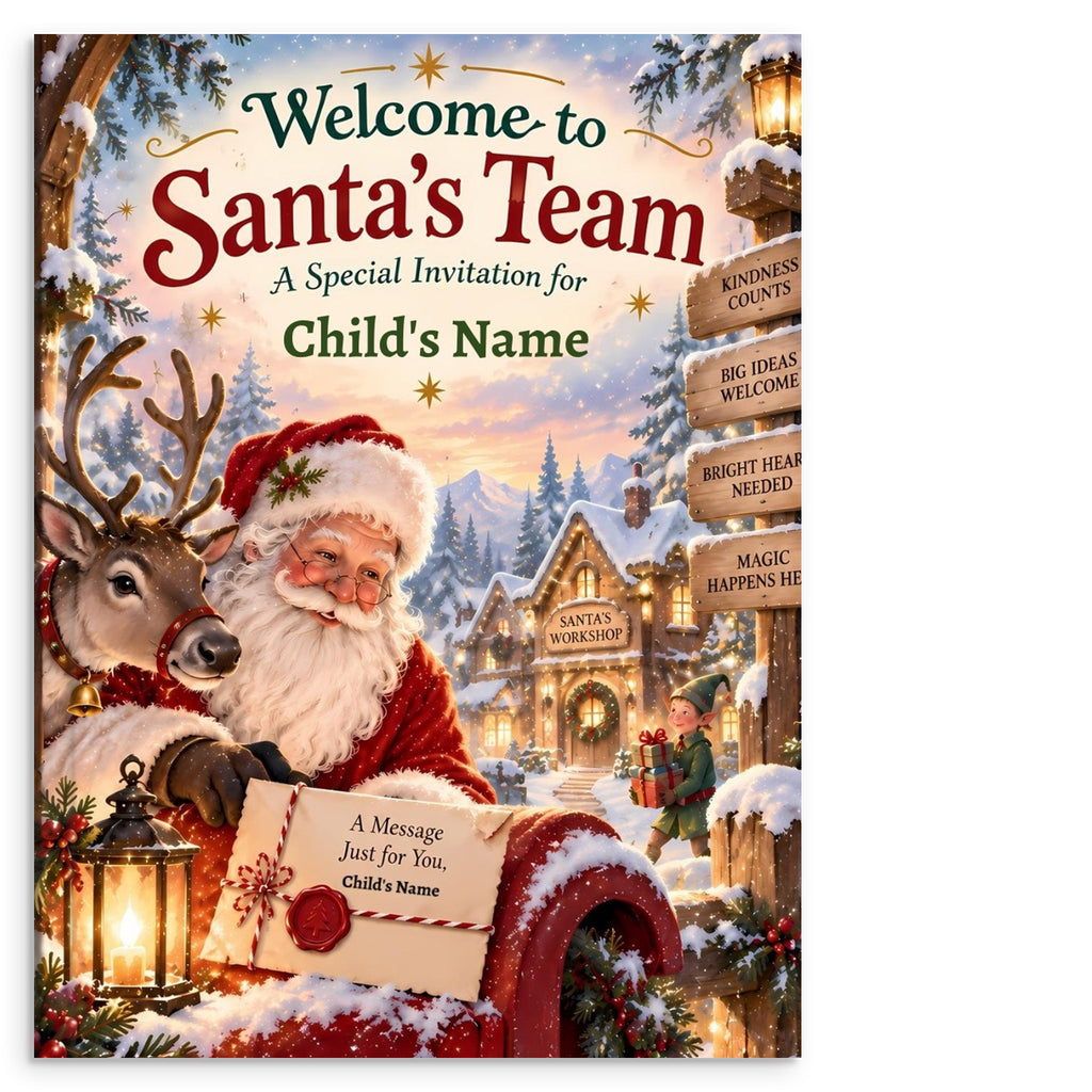 Welcome to Santa’s Team personalized Christmas book preview